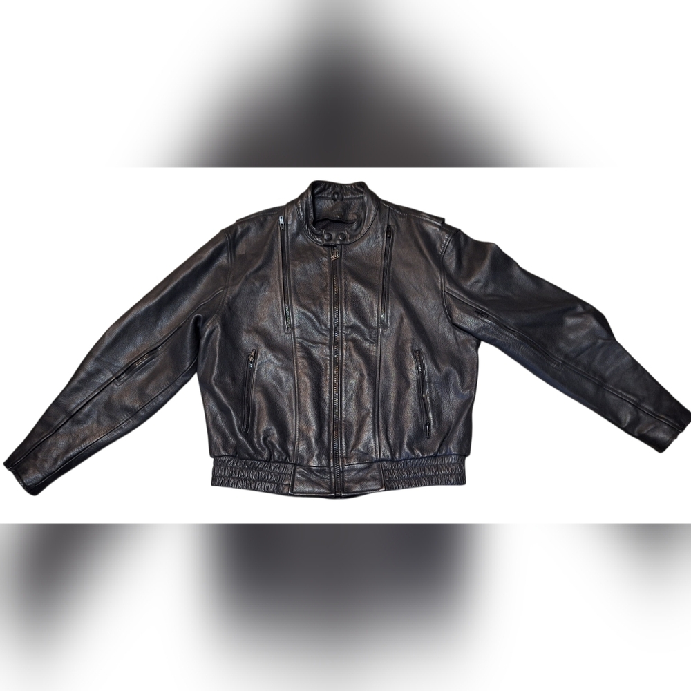 Vtg Z1R Genuine Leather Biker Jacket Motorcycle Men's 46 Minor Flaws